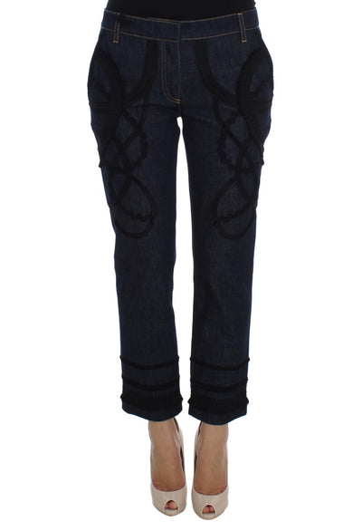 Dolce & Gabbana Embroidered Capri Jeans for Elegant Styling - Masuh best bargains 