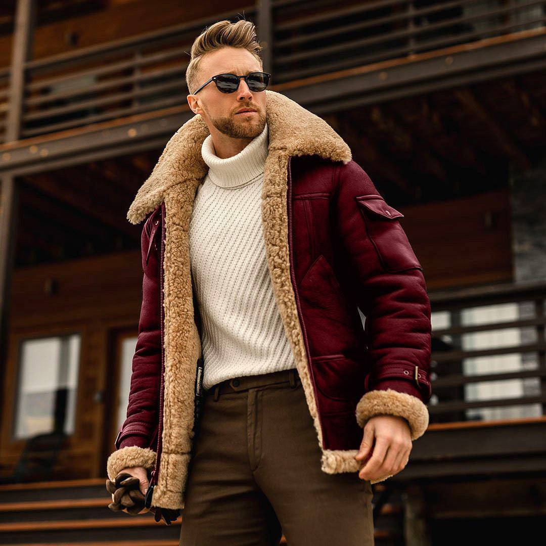 Winter Jacket Mens Fleece Warm Jackets Male Fur Collar Coats Tactical Jacket - Masuh best bargains 