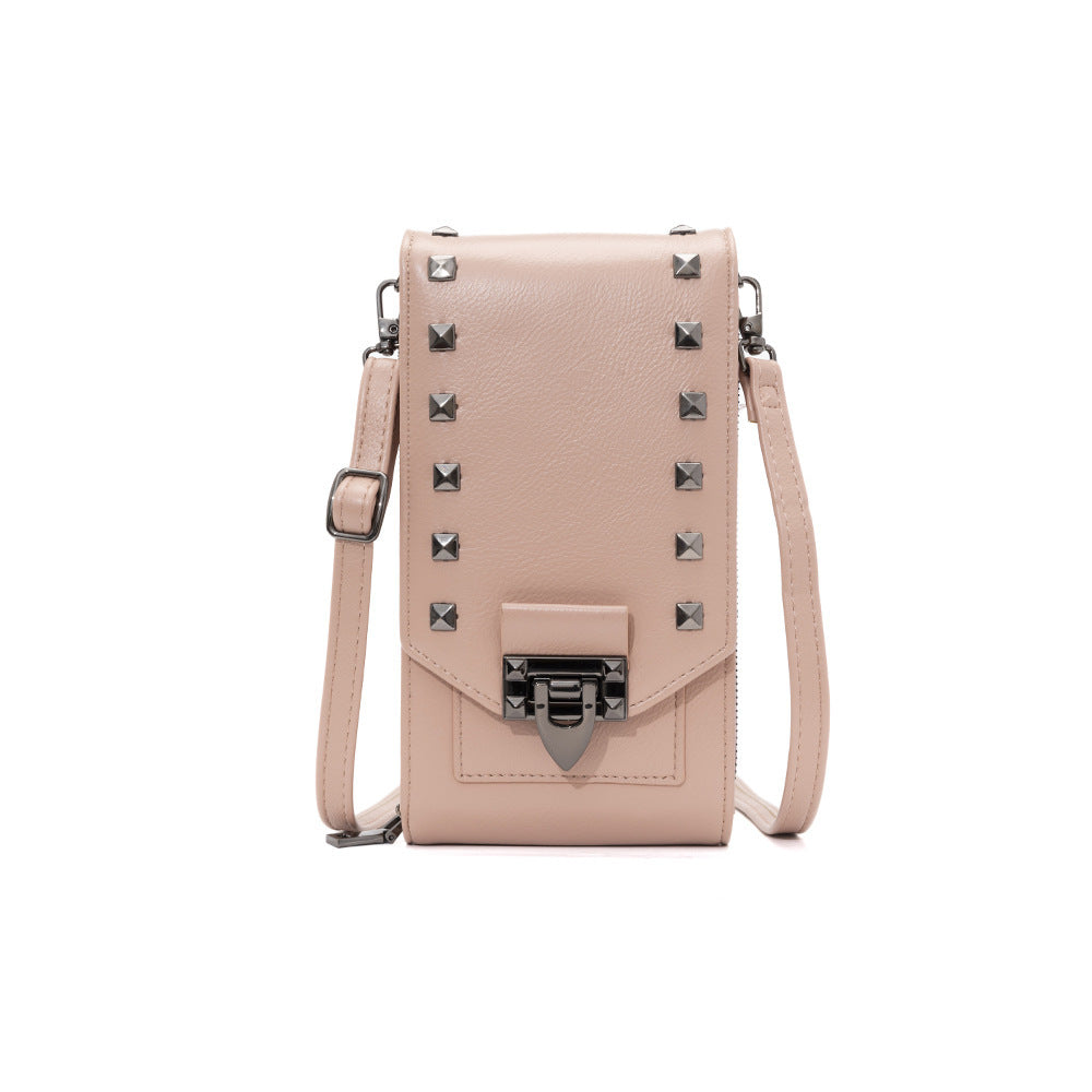 Rivet Design Shoulder Mobile Phone Handbag