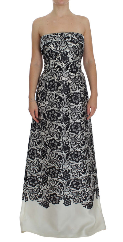 Dolce & Gabbana Elegant Silk Lace Corset Maxi Dress - Masuh best bargains 