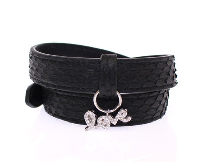Nialaya Exquisite Black Snakeskin Silver Bracelet - Masuh best bargains 