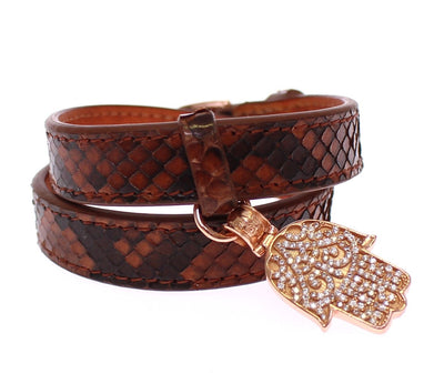 Nialaya Chic Snakeskin Leather & Gold Cuff Bracelet - Masuh best bargains 