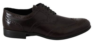 Dolce & Gabbana Elegant Brown Leather Oxford Flats - Masuh best bargains 