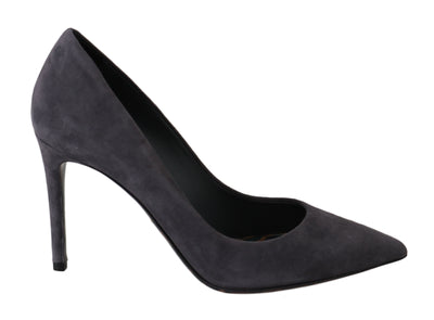Dolce & Gabbana Elegant Gray Suede Stiletto Pumps - Masuh best bargains 