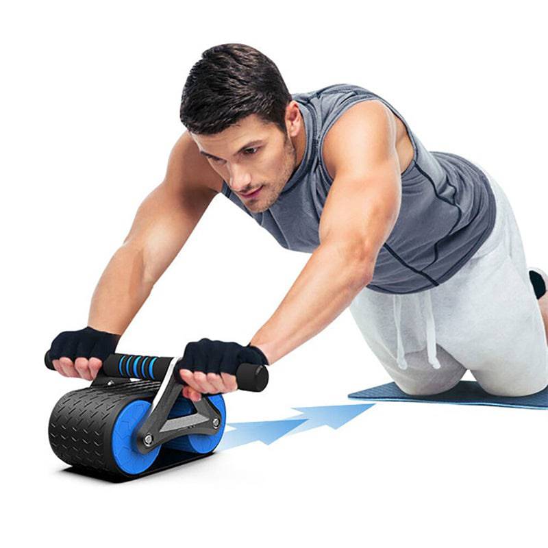 Double Wheel Abdominal Exerciser Women Men Automatic Rebound Ab Wheel - Masuh best bargains 