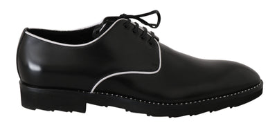 Dolce & Gabbana Elegant Black Leather Derby Dress Shoes - Masuh best bargains 