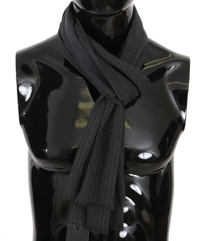 Dolce & Gabbana Elegant Gray Striped Wool Men's Scarf - Masuh best bargains 