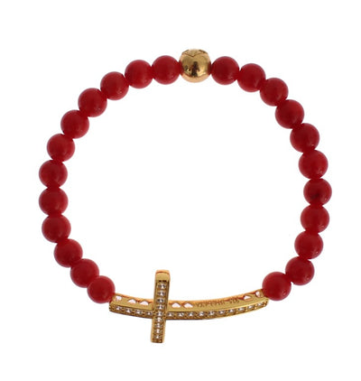 Nialaya Elegant Gold and Red Coral Beaded Bracelet - Masuh best bargains 