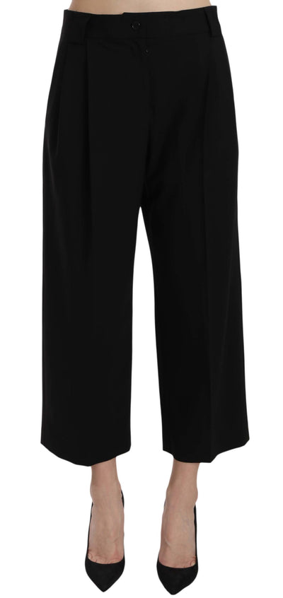 Dolce & Gabbana Elegant Black Cotton Trousers - Masuh best bargains 