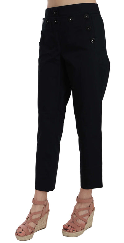 Dolce & Gabbana Chic Black Cotton Trousers - Masuh best bargains 