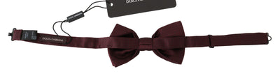 Dolce & Gabbana Elegant Maroon Silk Polka Dot Bow Tie - Masuh best bargains 