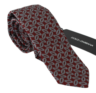Dolce & Gabbana Elegant Red Printed Silk Neck Tie - Masuh best bargains 