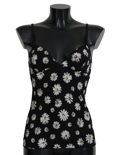 Dolce & Gabbana Elegant Black Daisy Floral Lace Chemise Dress - Masuh best bargains 