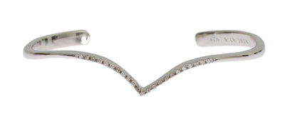 Nialaya Elegant Silver Bangle Cuff with Clear CZ Accents - Masuh best bargains 