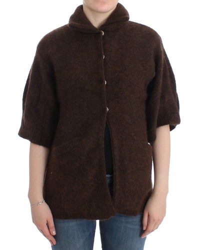 Cavalli Elegant Short Sleeved Brown Cardigan - Masuh best bargains 