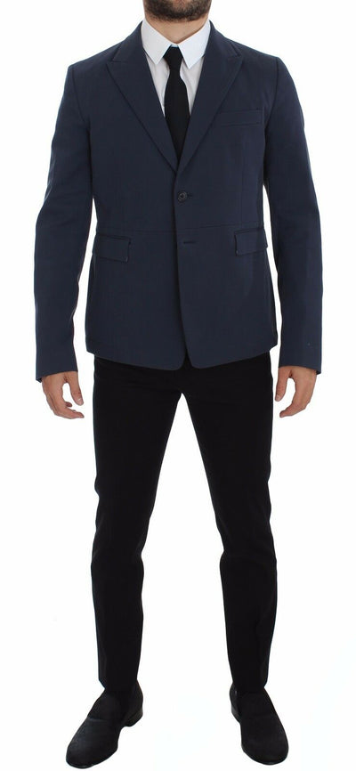 Dolce & Gabbana Elegant Blue Cotton Stretch Blazer Jacket - Masuh best bargains 