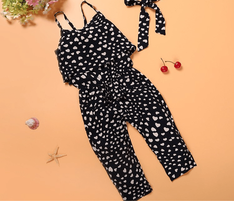 Fantastic outfit,Kids Girls Clothing Sets Cotton Sleeveless Polka Dot Strap Girls Jumpsuit. - Masuh best bargains 