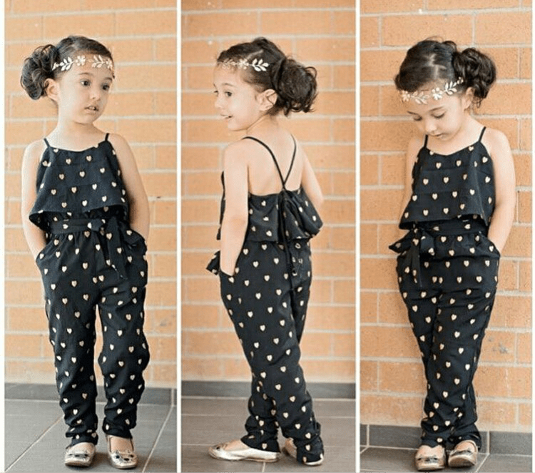 Fantastic outfit,Kids Girls Clothing Sets Cotton Sleeveless Polka Dot Strap Girls Jumpsuit. - Masuh best bargains 