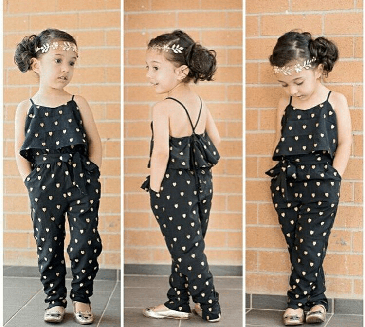 Fantastic outfit,Kids Girls Clothing Sets Cotton Sleeveless Polka Dot Strap Girls Jumpsuit. - Masuh best bargains 