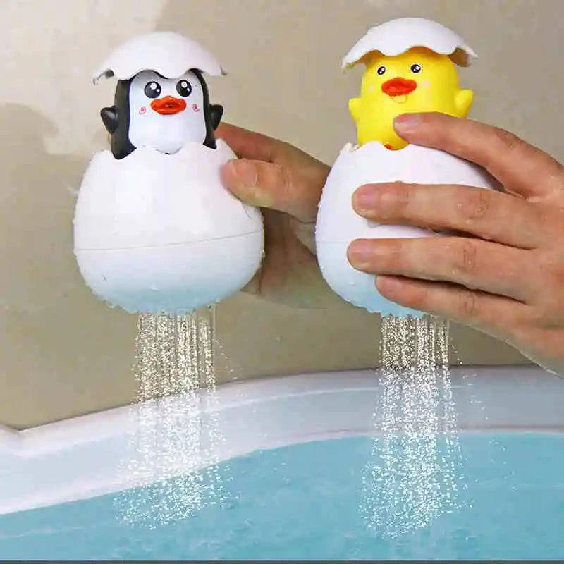 Baby Bathing Toy Kids Cute Duck Penguin Egg Water Spray Sprinkler Bathroom Sprinkling Shower - Masuh best bargains 