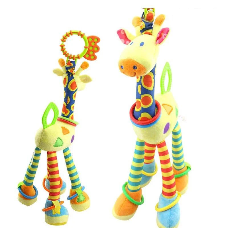 Soft Giraffe Animal Handbells Rattles Plush Infant Toddler Car Bed Hanging Toy - Masuh best bargains 