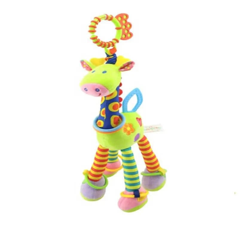 Soft Giraffe Animal Handbells Rattles Plush Infant Toddler Car Bed Hanging Toy - Masuh best bargains 