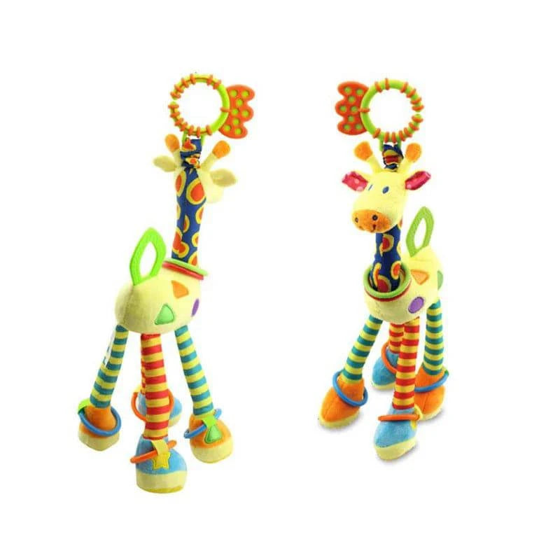 Soft Giraffe Animal Handbells Rattles Plush Infant Toddler Car Bed Hanging Toy - Masuh best bargains 