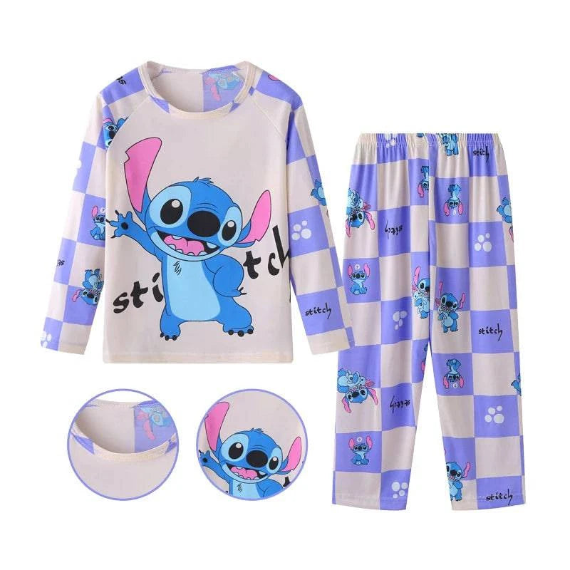 Children's Clothing Sets Stitch Boy Sleepwear Long sleeved pants Clothes Kids Pajamas Set Baby Girls Pyjamas - Masuh best bargains 