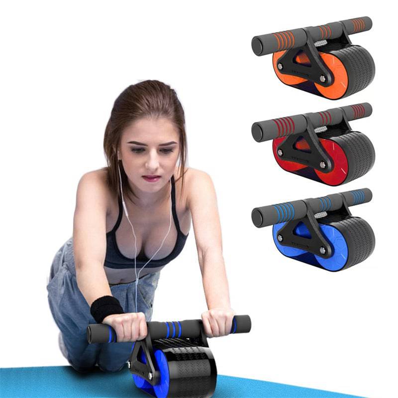 Double Wheel Abdominal Exerciser Women Men Automatic Rebound Ab Wheel - Masuh best bargains 