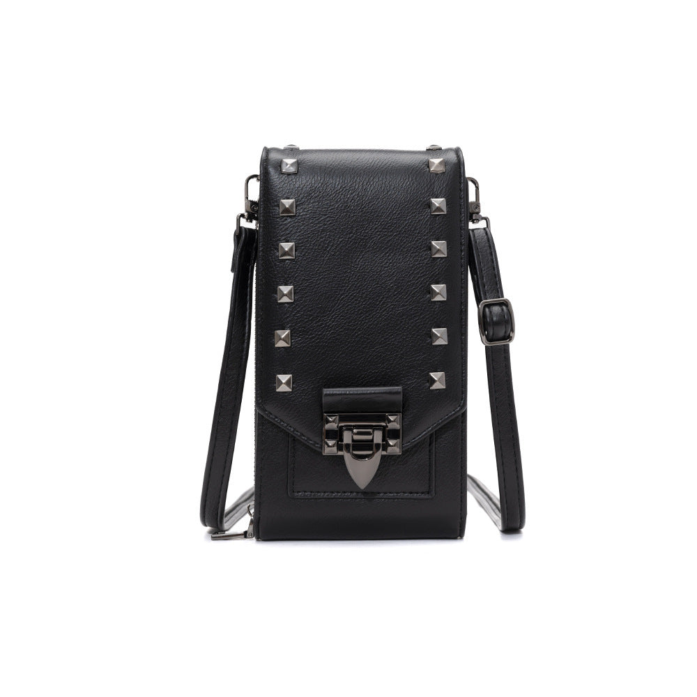 Rivet Design Shoulder Mobile Phone Handbag