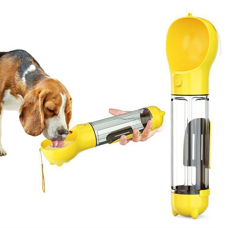 Portable Cat Dog Water Bottle Food Feeder Drinker Poop Dispenser 3 In 1 Leak-proof Multifunctional pet tool - Masuh best bargains 